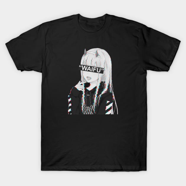 Darling in the Franxx Zero Two Glitch Waifu T-Shirt by cocorf